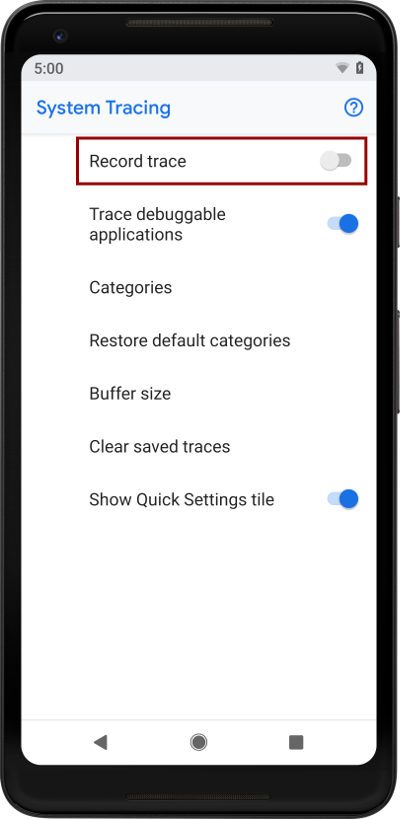 Capture a trace on a device - 图5